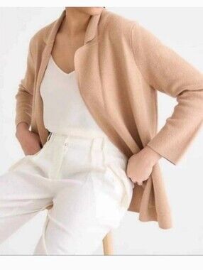 J. Crew Sophie Open Front Merino Wool Blend Cardigan Blazer Jacket